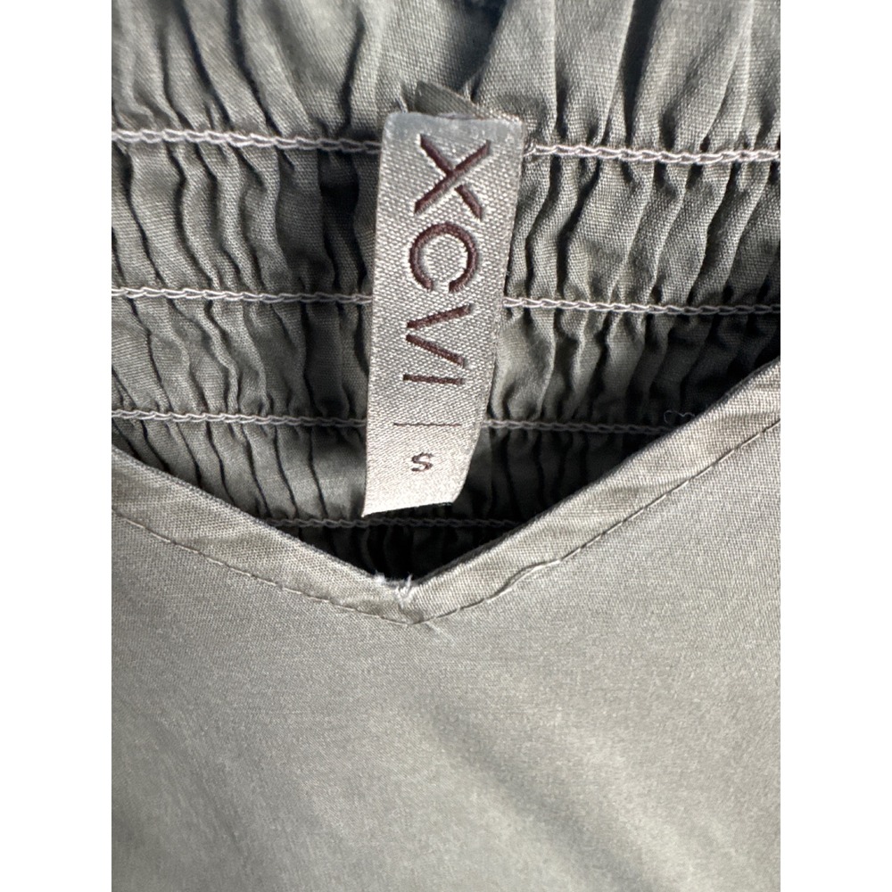 XCVI Olive Green Ruched Utility Midi Dress Gorpcore Fairycore Grunge Small - Picture 5 of 7